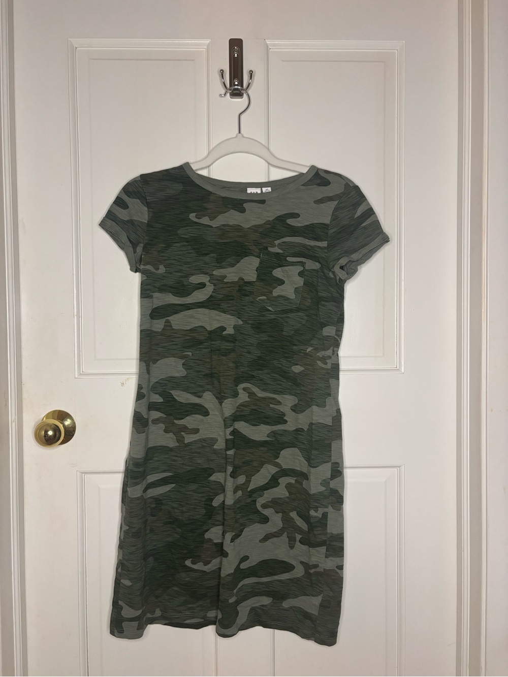 GAP Olive Green Camo Tee Dress size XS Petite